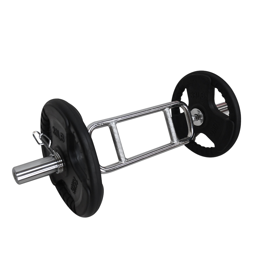 Total 38kg - 88cm Olympic Tricep Barbell Weight Set - Rubber Coated Weight Plate