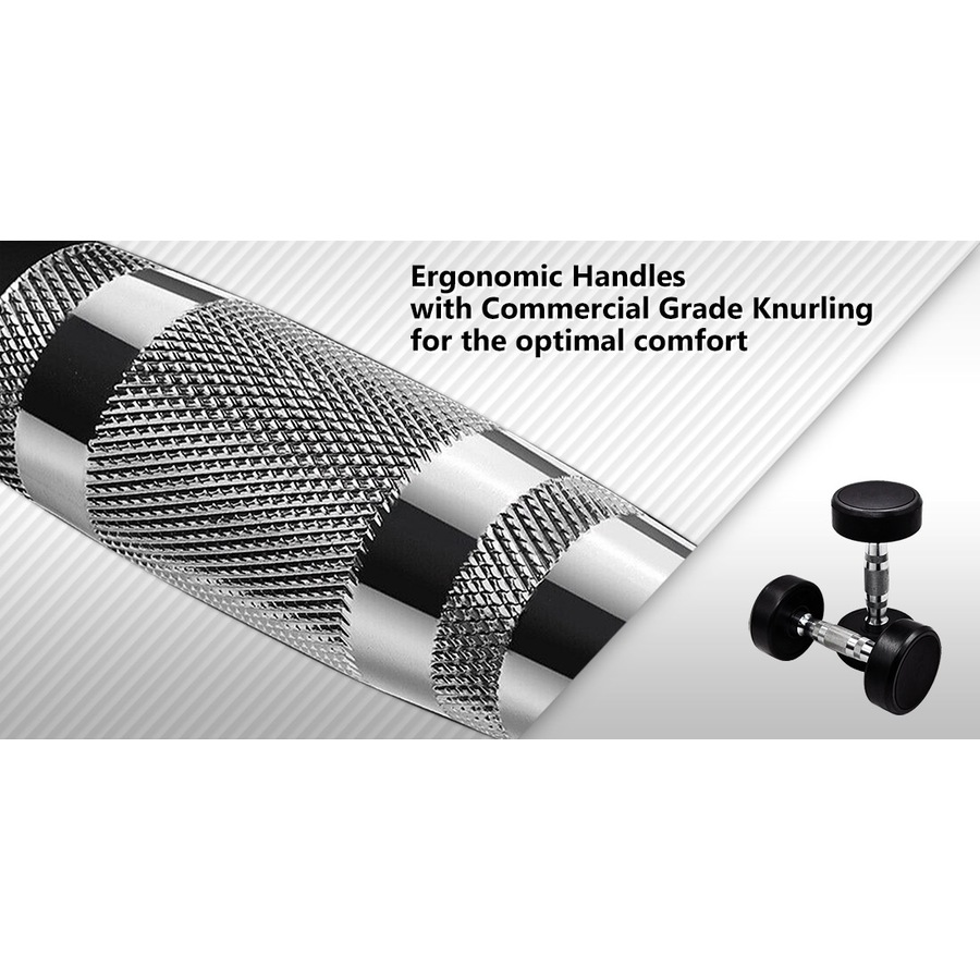 Total 45kg - Rubber Coated Dumbbell Weight Set - Commercial Grade