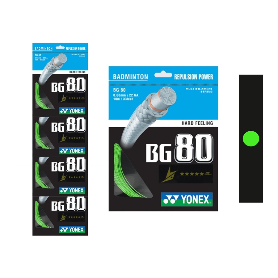 Buy Yonex Badminton String - BG80 LINDAN Exclusive - Green - 1 Set ...