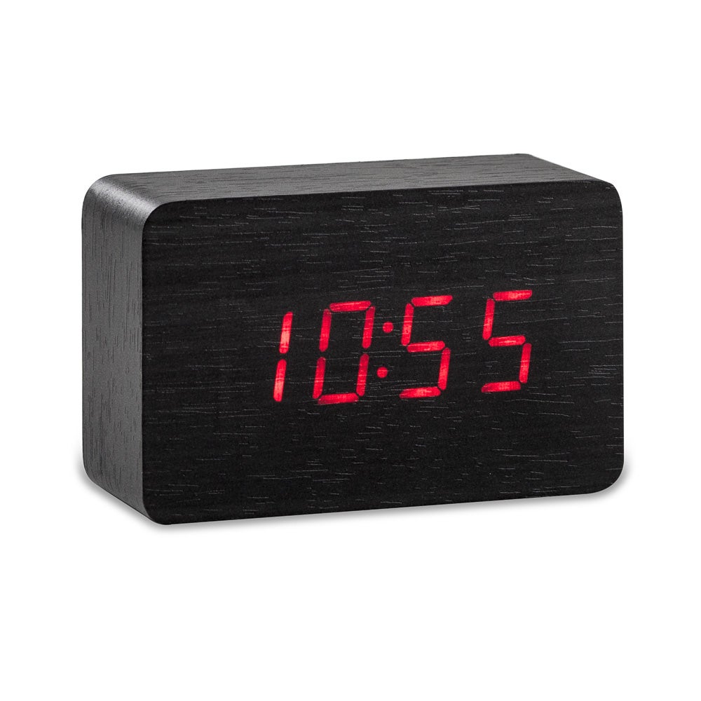 JINX LED Alarm Clock - Black with Red LED Display
