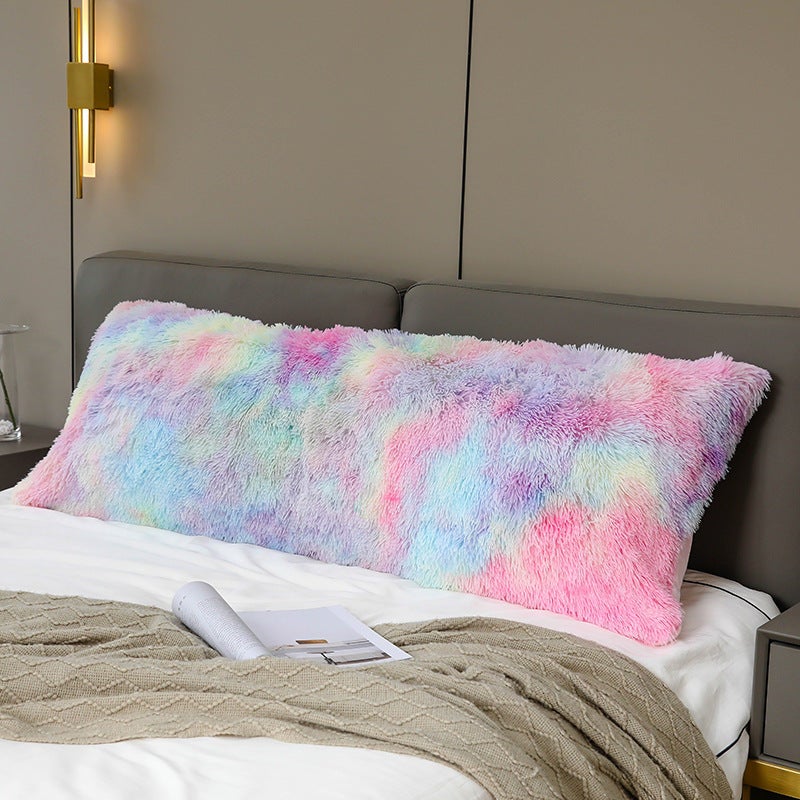 Rainbow Extra Large Pillowcase Shaggy Faux Fur Cushion Cover 20x58"