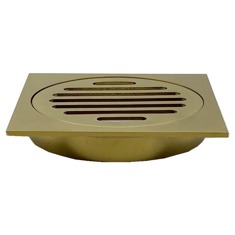 Buy 110X110mm Brushed Gold Bathroom Shower 100mm Floor Waste Drain