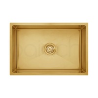 640X440mm Handmade Laundry Kitchen Sink Top/Under Mount Brushed Gold