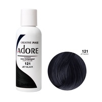 Adore Semi Permanent Hair Color Colouring Cream 121 Jet Black 118ml