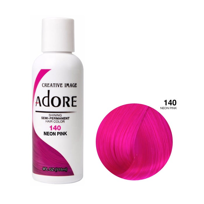Adore Semi Permanent Hair Color Colouring Cream 140 Neon Pink 118ml