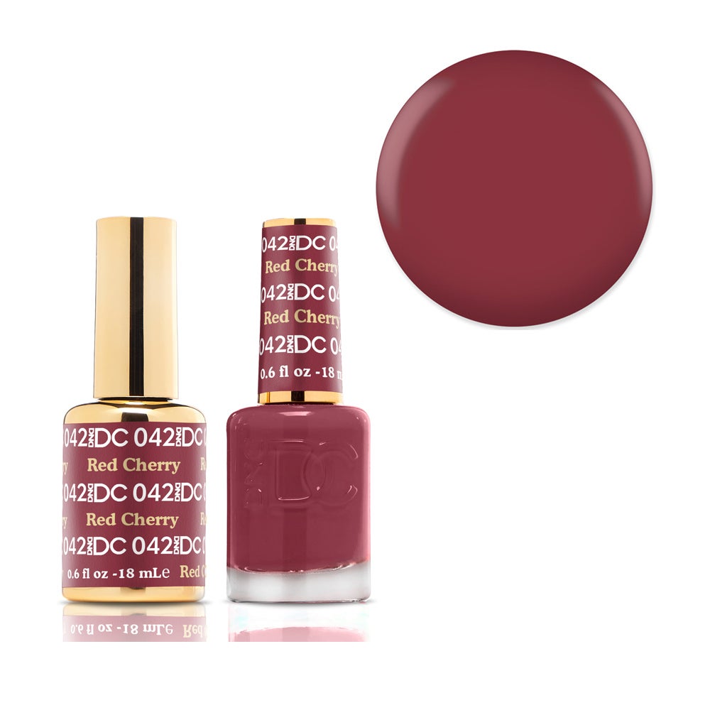 DND 042 Red Cherry - DC Collection Nail Gel & Lacquer Polish Duo 18ml