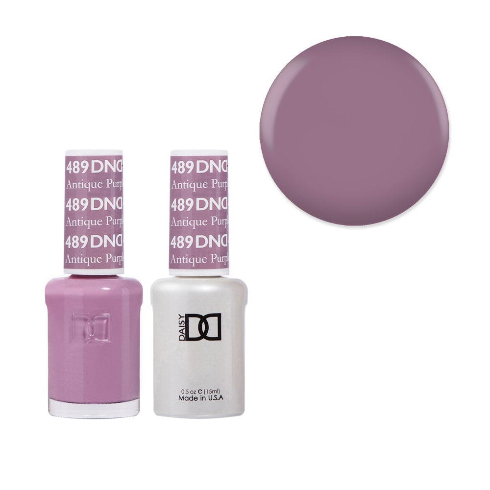 DND 489 Antique Purple - Daisy Collection Nail Gel & Polish Duo 15ml