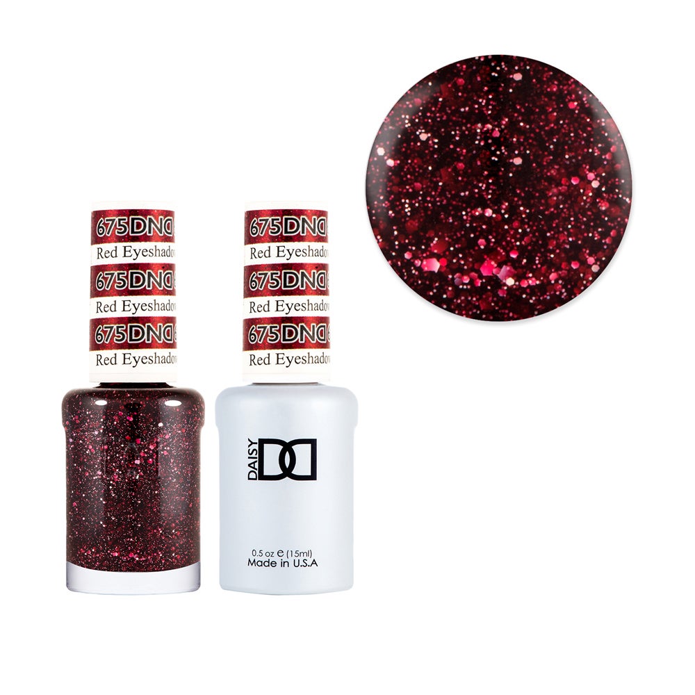DND 675 Red Eyeshadow - Daisy Collection Nail Gel & Polish Duo 15ml