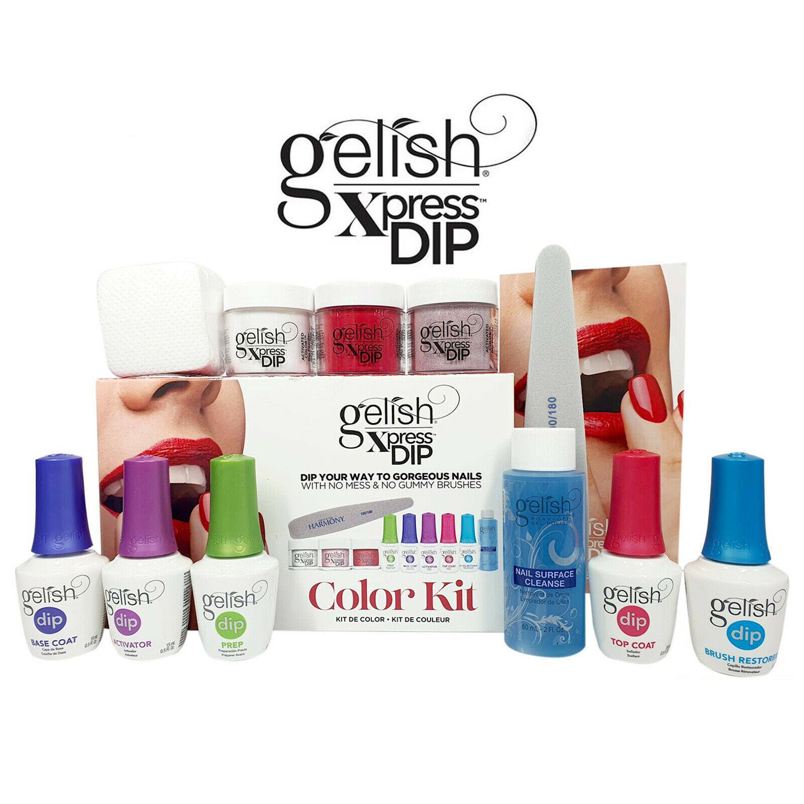 Gelish Xpress Dip Dipping Powder SNS Color Kit Acrylic Nail System - New Package