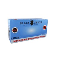 Hi Lift Black Disposable Gloves Powder Free Nitrile Large 100 pcs