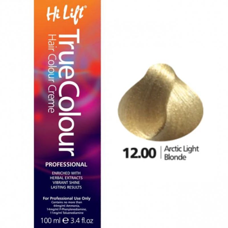 Hi Lift True Colour Permanent Hair Dye Cream 12.00 Arctic Light Blonde 100ml