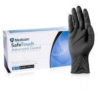 Medicom Safe Touch Black Nitrile Powder Free Nails Gloves Size S (Small) 100pcs
