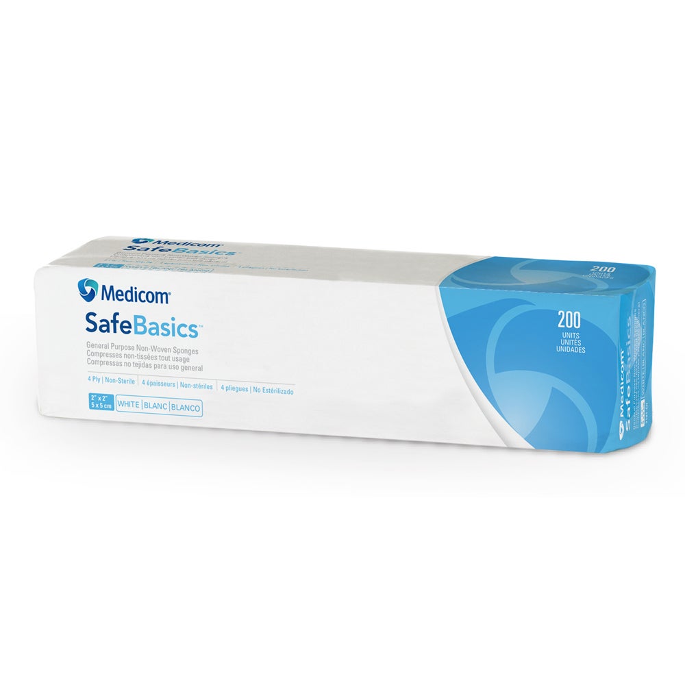 Medicom Safe Basics Non Woven Sponges 5cm 4 Ply Non Sterile Cotton Pad 200pcs