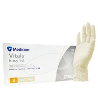 Medicom - Latex Powder Free Nail Gloves Natural Size S (Small) 100pcs