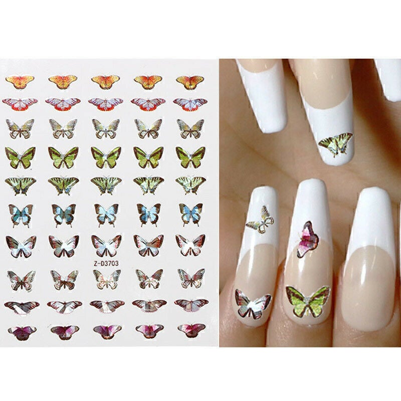 Holographic 3D Laser Butterfly Nail Art Stickers Butterflies Decal Z-D3703