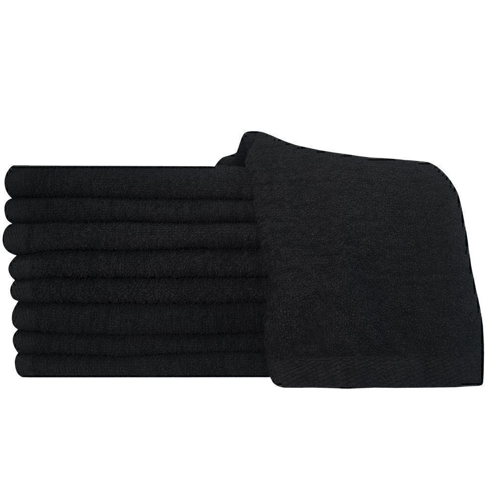 Partex Majestic Cotton Black Towels Bleach Guard Safe Barber Salon Large 12pcs