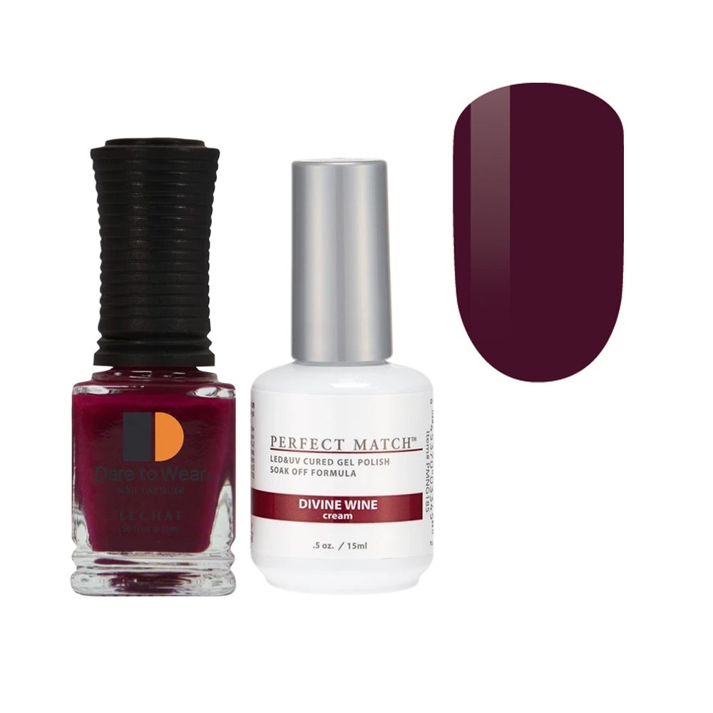 Perfect Match Gel Polish UV LED & Nail Lacquer Duo PMS185 Divine Wine 15ml