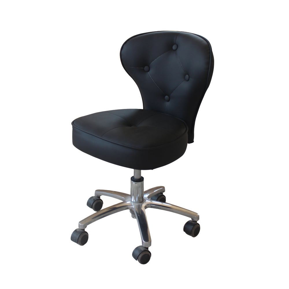 Salon Chair Stool Round 1012 Hydraulic Hairdressing Leather PU Black