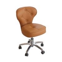 Salon Chair Stool Round 1012 Hydraulic Hairdressing Leather PU Cappuccino