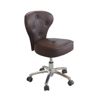 Salon Chair Stool Round 1012 Hydraulic Hairdressing Leather PU Chocolate