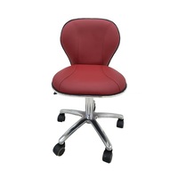 Salon Chair Stool Round SC-1019 Hydraulic Hairdressing Leather PU Red