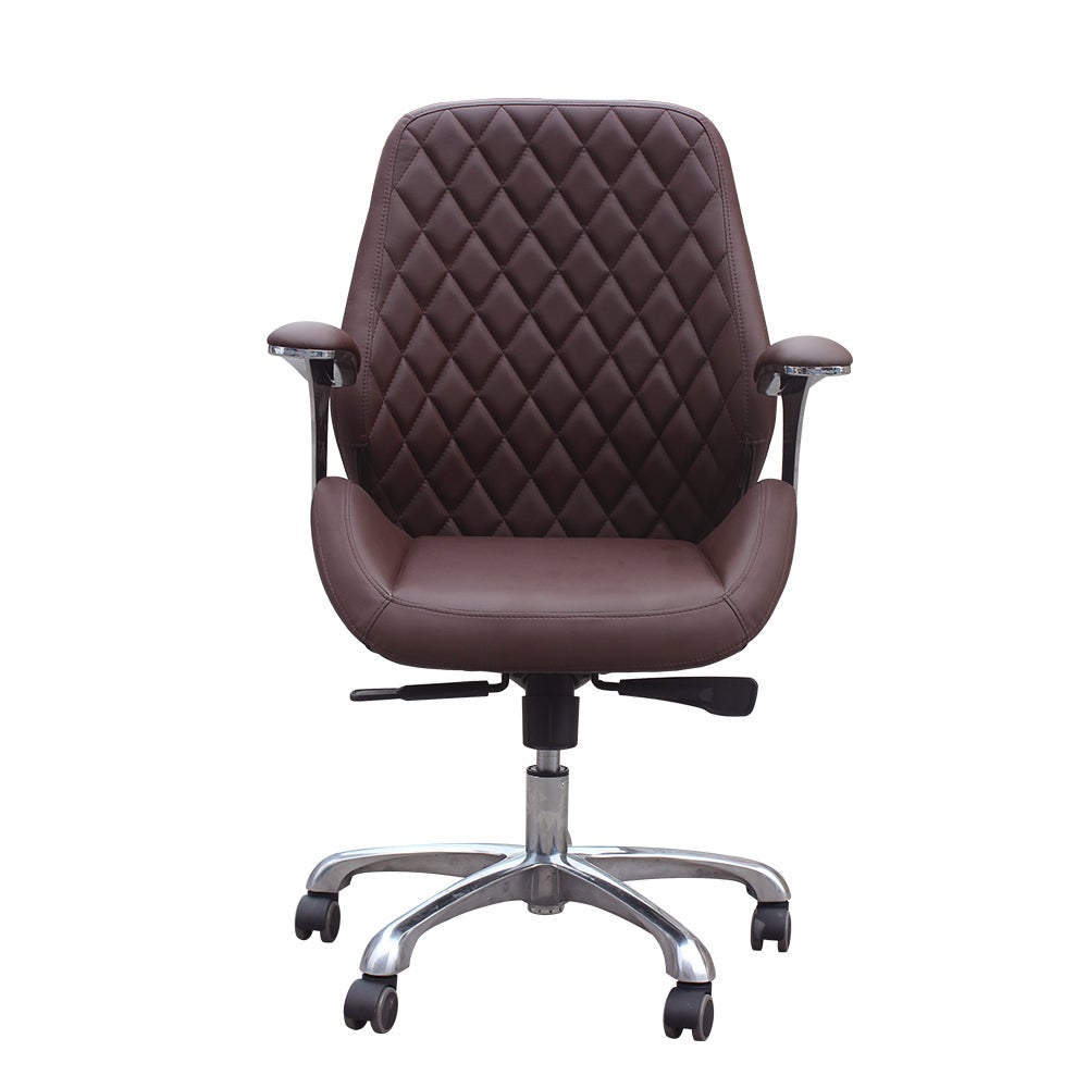 Salon Client Chair Arm Rest 3219B Hydraulic Massage Swivel Leather PU Chocolate