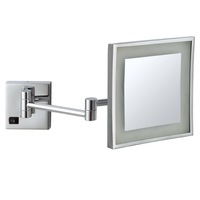 Dolphy 180o LED Wall Mount 3X Magnifying Mirror 8 Inch - Silver Chrome Finish
