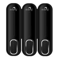 Dolphy Multi Compatible ABS Wall Mount Soap Dispenser 300ml (Pack of 3) - Black