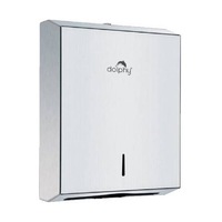 Dolphy Secure Lock Stainless Steel Slimline Paper Towel Dispenser - White