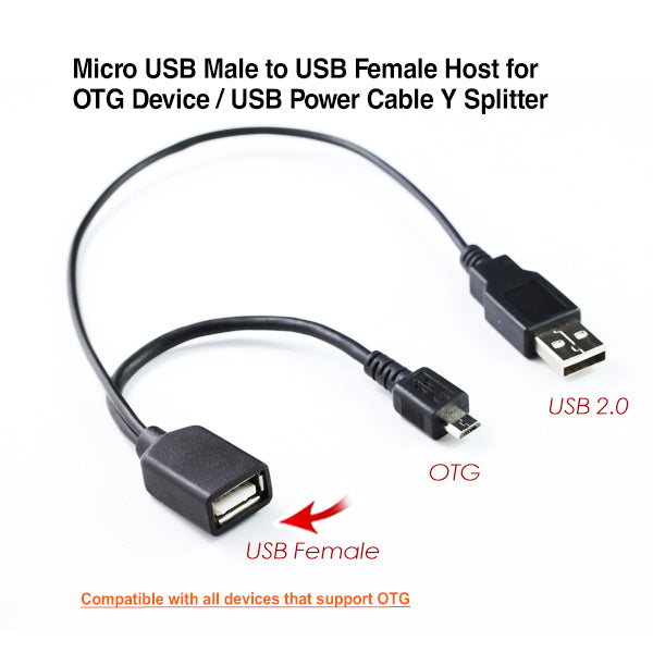 Buy Micro USB Male to USB Female Host for OTG Device / USB Power Cable ...