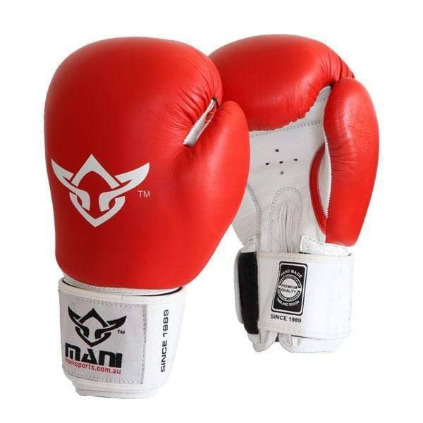 RED & WHITE PRO-SPARRING BOXING GLOVES
