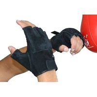 LEATHER KNUCKLES PADDED SPEEDBALL GLOVES