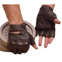 Leather Weight Training Gloves Black