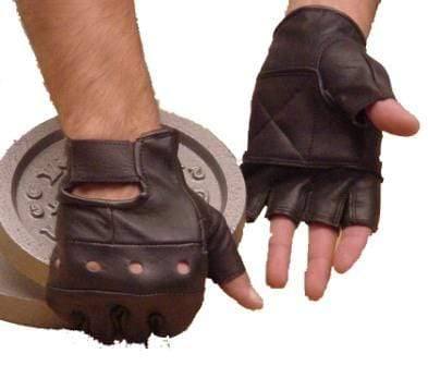 Leather Weight Training Gloves Black