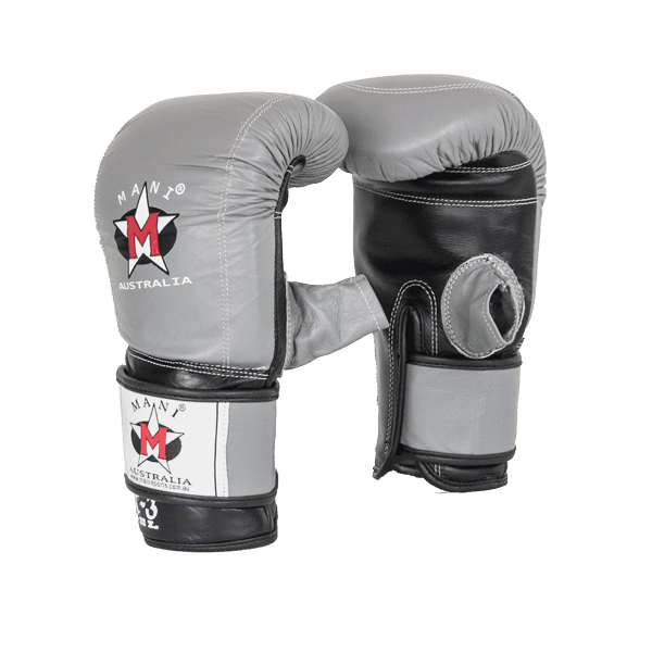 Boxing Training Leather Weighted Gel Bag Mitt Grey/ Black