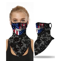 Breathable Face Mask USA Skull Flag with Ear Loop