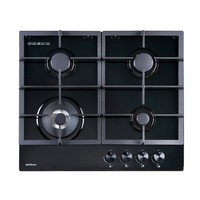 BROHN Premium 60cm Gas Black Glass Cooktop