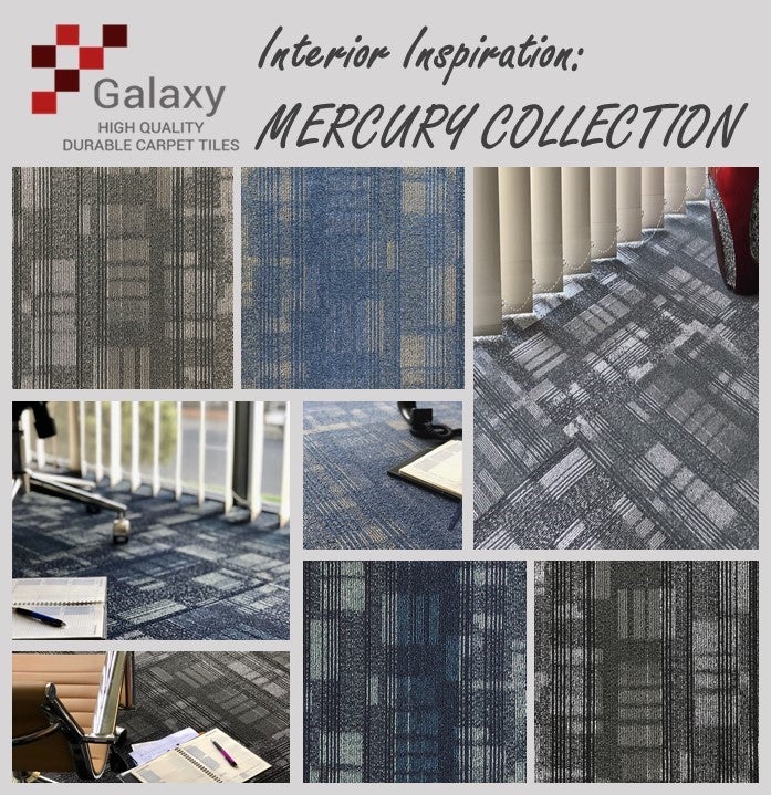 GALAXY Premium Grade Carpet Tiles Heavy Duty Use Hard wear 50X50CM 20Pcs 5m2 Box; 4 Colours: Stardust, Wave Crest, Blue Velvet, Rocky Cove