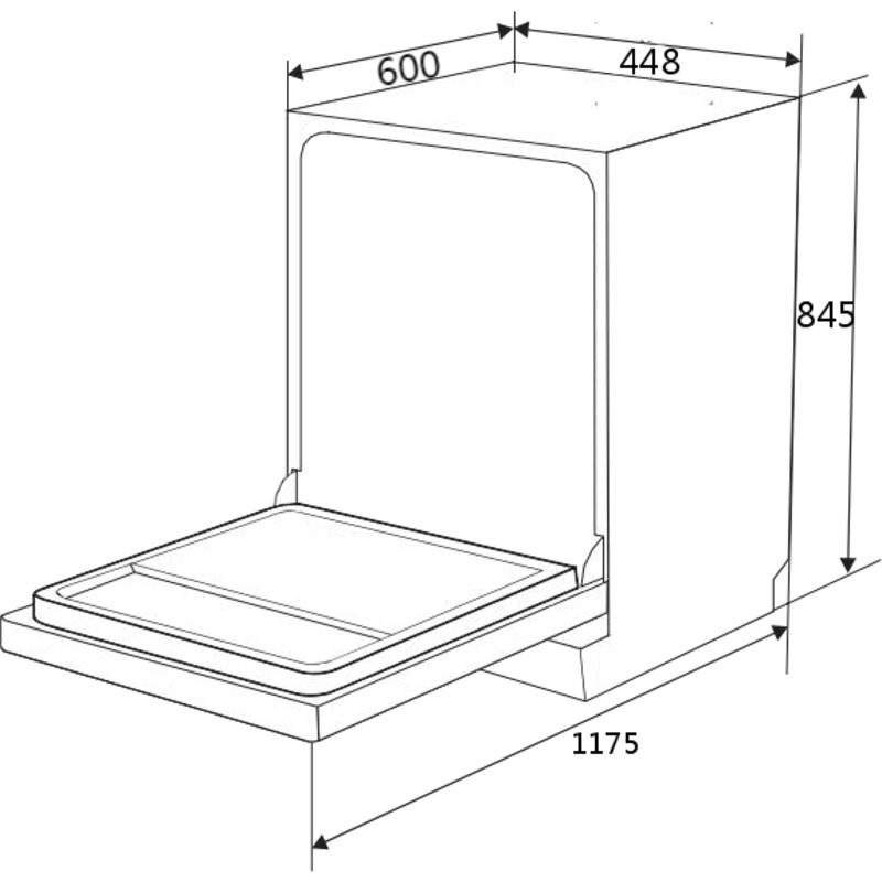 Buy Trinity TRDWFS4510 45cm Freestanding Builtin Silver Dishwasher