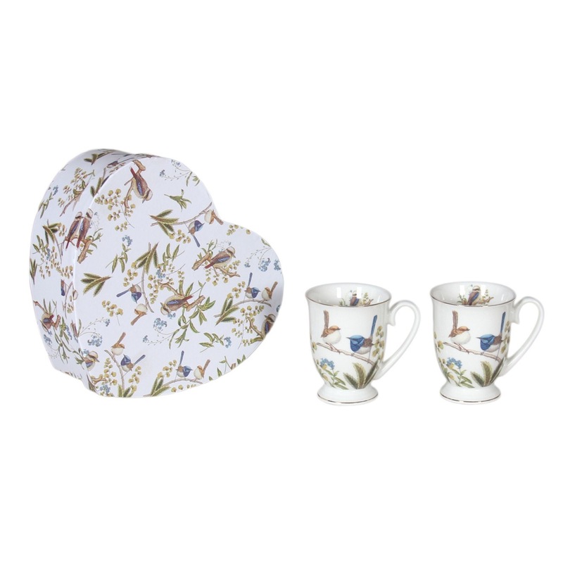 Buy Australian Birds Fine Bone China Gold Rim Mug Set MyDeal