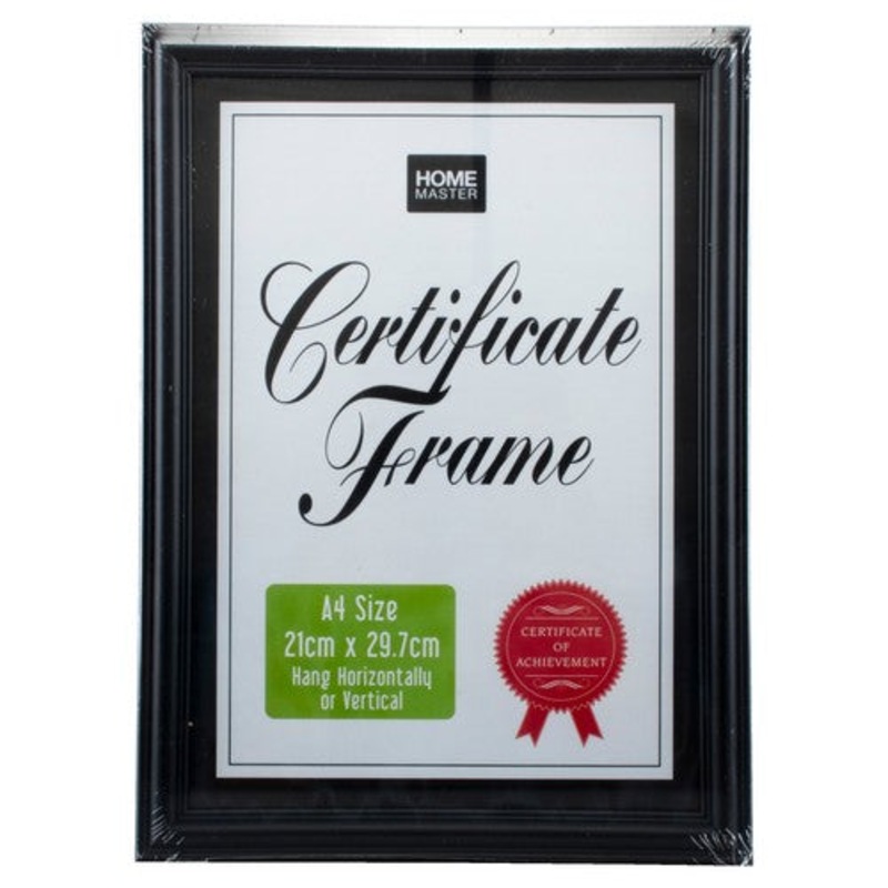 Buy Certificate Frame A4 Black MyDeal