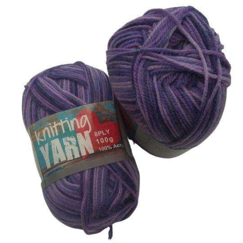Buy Knitting Yarn Multi Colour - Purple - MyDeal