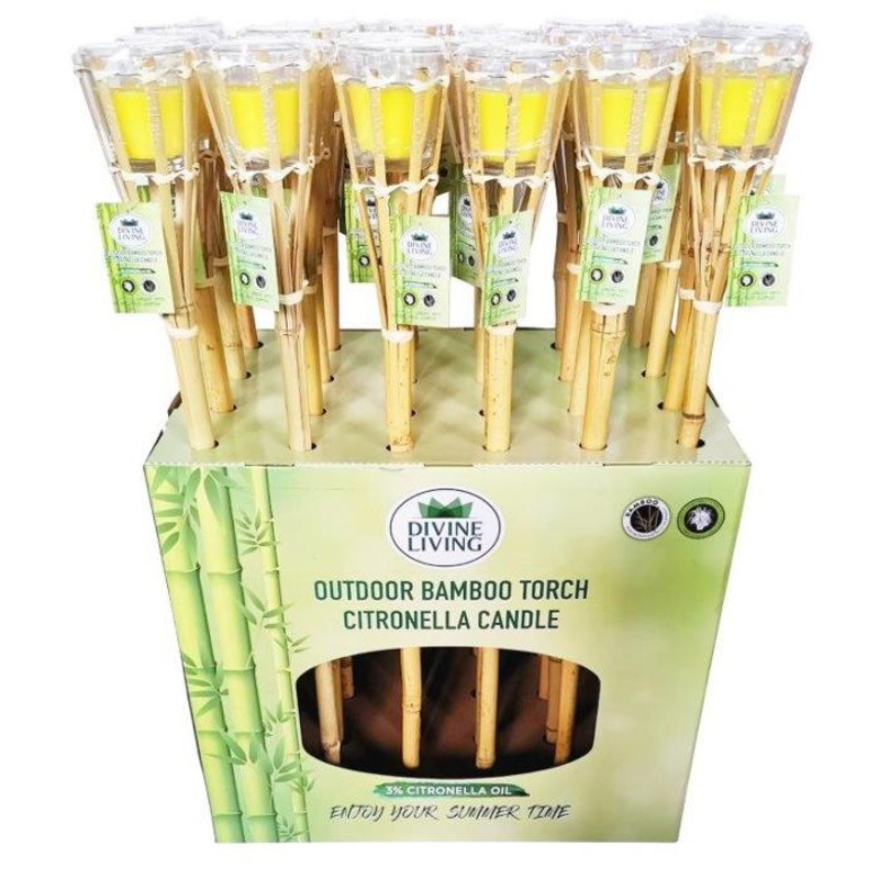 Buy Outdoor Bamboo Torch Citronella Candle MyDeal