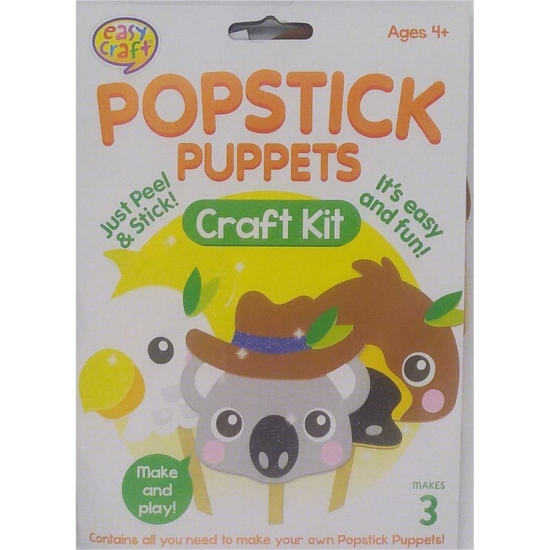 Buy Popstick Puppet Craft Kit 3 in a Pk Aussie Animals MyDeal