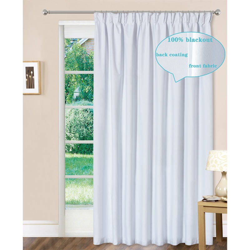 100% Blackout Microfiber Pinch Pleat Curtain Drapes Back Coating 2