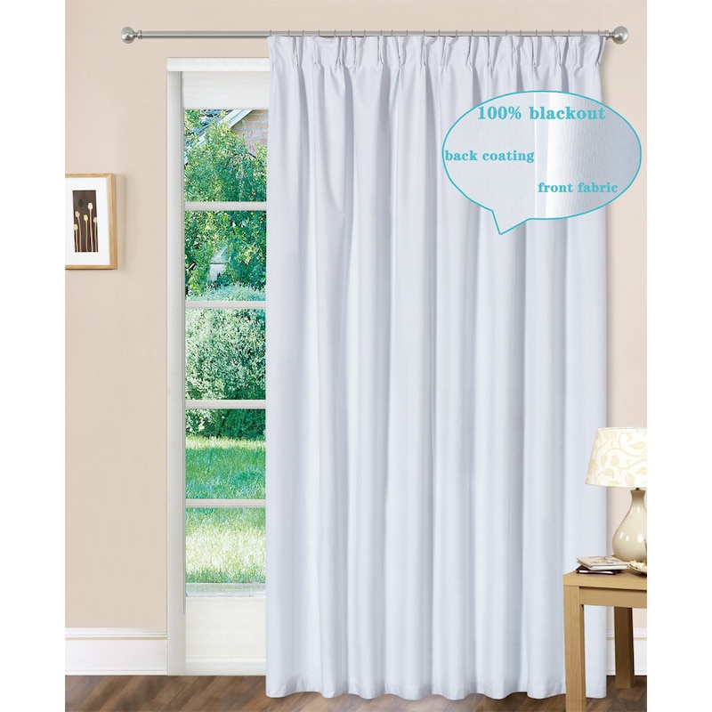 100% Blackout Microfiber Pinch Pleat Curtain Drapes Back Coating 2