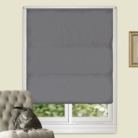 100% Blackout Roman Blind Microfiber Fabric Flat Back Coating 4Colors