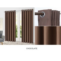 Blackout Eyelet Curtain Drape Room Darkening 160cm&230cmDrop 1 Panel Chocolate