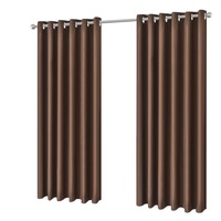 Blackout Eyelet Curtain Drape Room Darkening 160cm&230cmDrop 1 Panel Chocolate
