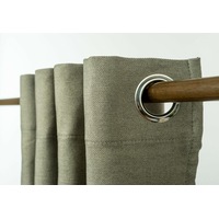 Blackout Linen Eyelet Curtain Blockout Curtain Drape 230cmDrop 1Panel Dark Linen